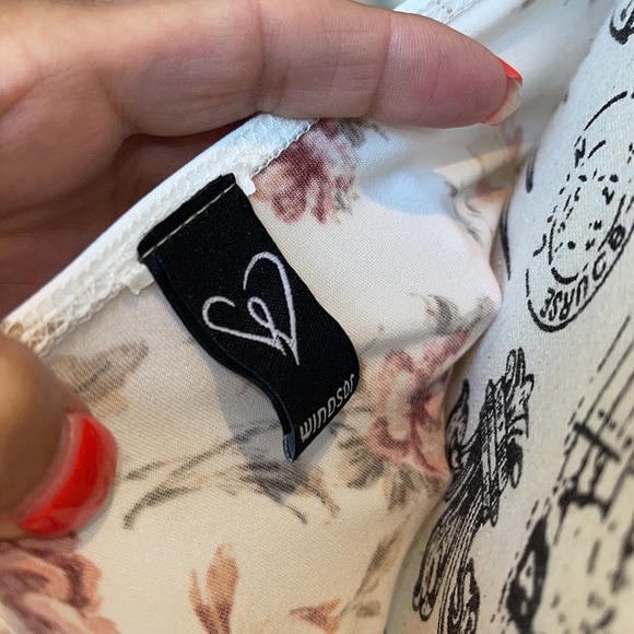 Ruched Flower Print Dress Designed by Windsor - Picture 12 of 12